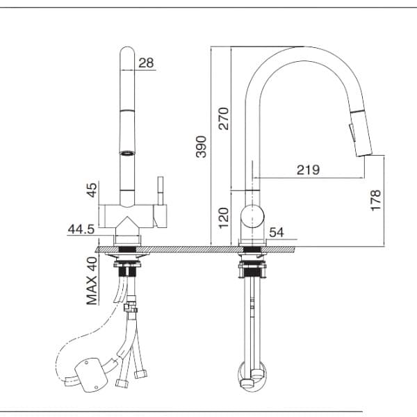 Vòi rửa bát Kluger KLF0008SS