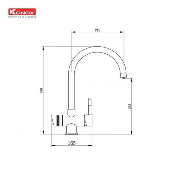 Vòi rửa bát Konox ba đường nước Trim-Water Chrome