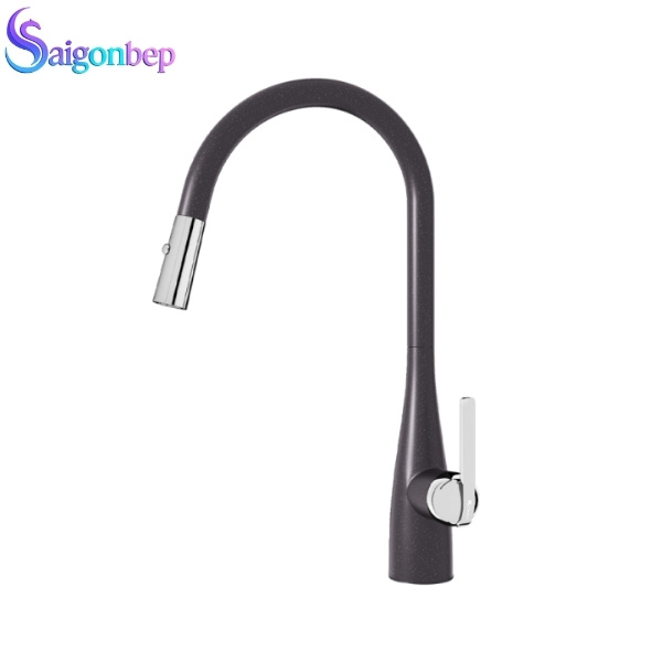 Vòi rửa bát Konox dây rút Curva Black