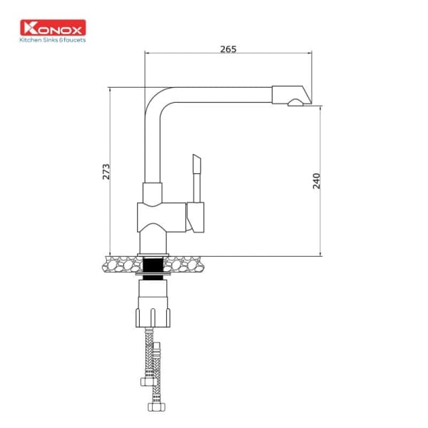 Vòi rửa bát Konox Felix Chrome