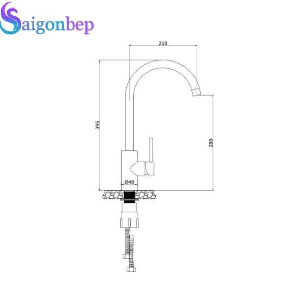 Vòi rửa bát Konox nóng lạnh Rio