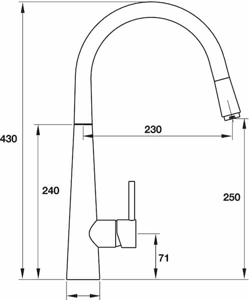 Vòi rửa chén Hafele HT19-CH1F250 570.51.000