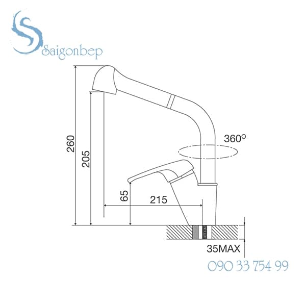 Vòi rửa chén rút dây Malloca K119T4