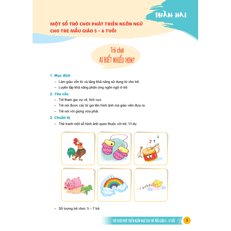 Trò chơi phát triển ngôn ngữ cho trẻ mẫu giáo 5 - 6 tuổi