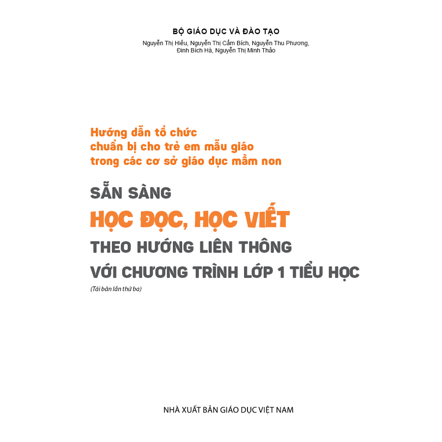 Hướng dẫn tổ chức chuẩn bị cho trẻ em mẫu giáo trong các cơ sở giáo dục mầm non sẵn sàng học đọc, học viết theo hướng liên thông với chương trình lớp 1 Tiểu học