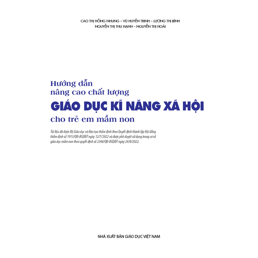 Hướng dẫn nâng cao chất lượng giáo dục kĩ năng xã hội cho trẻ em mầm non