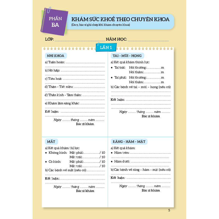Sổ theo dõi sức khoẻ trẻ mẫu giáo (dành cho trẻ từ 3 đến 6 tuổi) (Dùng trong các cơ sở giáo dục mầm non)