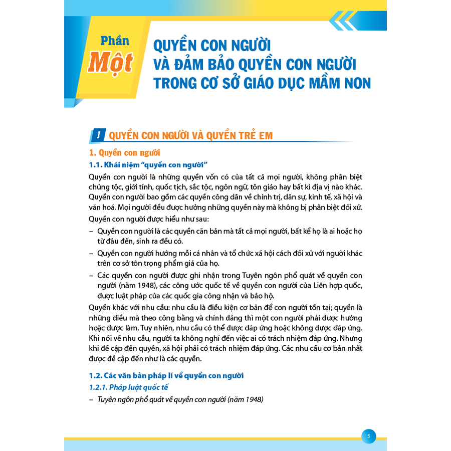 Hướng dẫn thực hiện giáo dục quyền con người trong cơ sở giáo dục mầm non