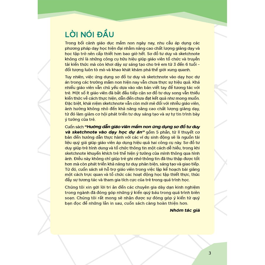 Hướng dẫn giáo viên mầm non ứng dụng sơ đồ tư duy và sketchnote vào dạy học dự án