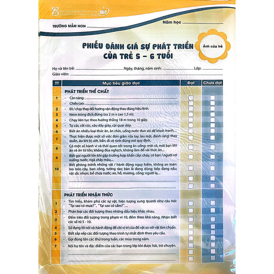 Phiếu đánh giá trẻ cuối độ tuổi (Trẻ 5 - 6 tuổi)