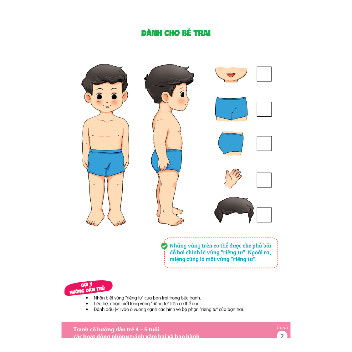 Bộ tranh hướng dẫn trẻ 4 - 5 tuổi các hoạt động phòng tránh xâm hại và bạo hành