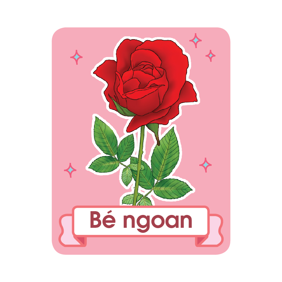 Phiếu bé ngoan - Bông Hồng (30 phiếu/Tờ)