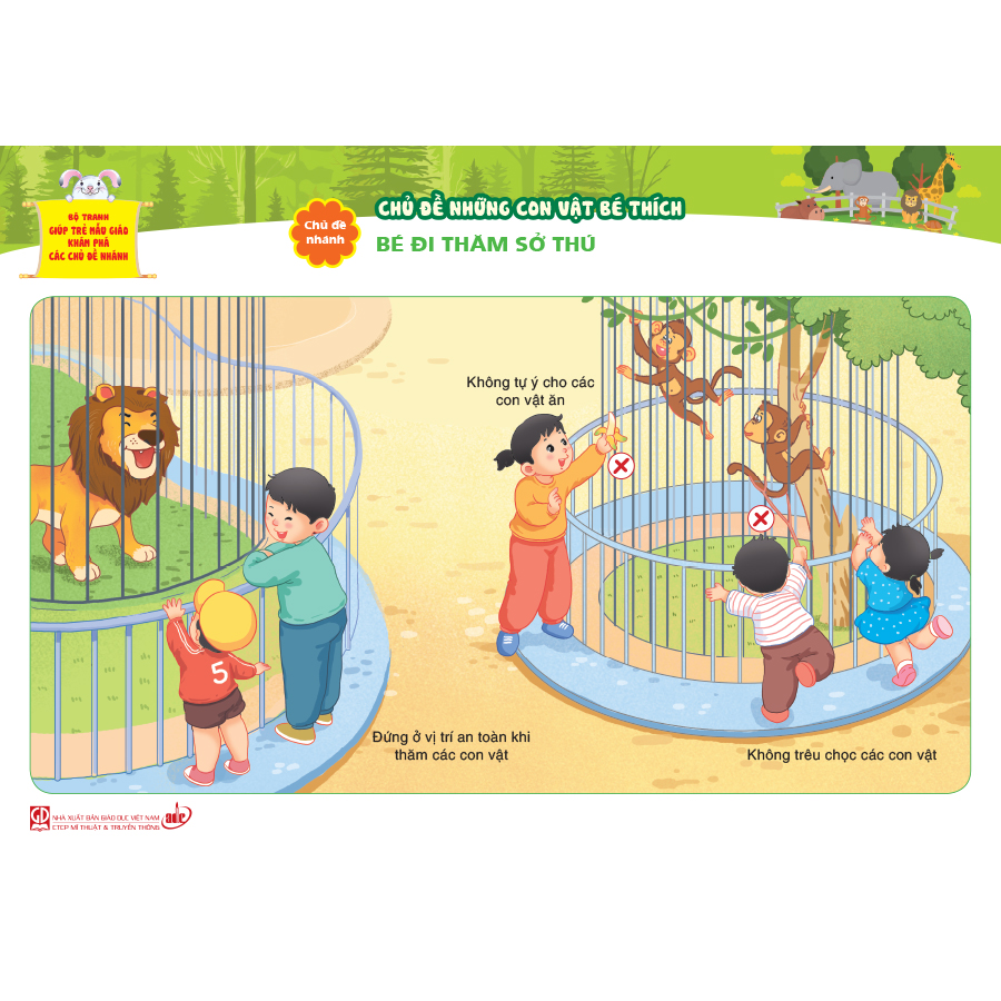 Bộ tranh giúp trẻ mẫu giáo khám phá các chủ đề nhánh - Chủ đề Những con vật bé thích