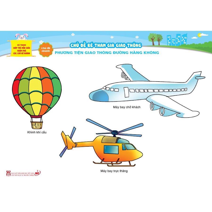 Bộ tranh giúp trẻ mẫu giáo khám phá các chủ đề nhánh - Chủ đề Bé tham gia giao thông