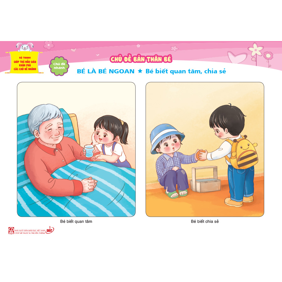 Bộ tranh giúp trẻ mẫu giáo khám phá các chủ đề nhánh - Chủ đề Bản thân bé