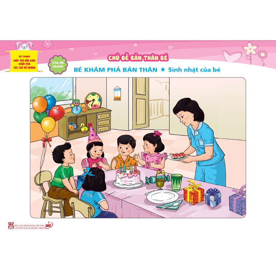 Bộ tranh giúp trẻ mẫu giáo khám phá các chủ đề nhánh - Chủ đề Bản thân bé