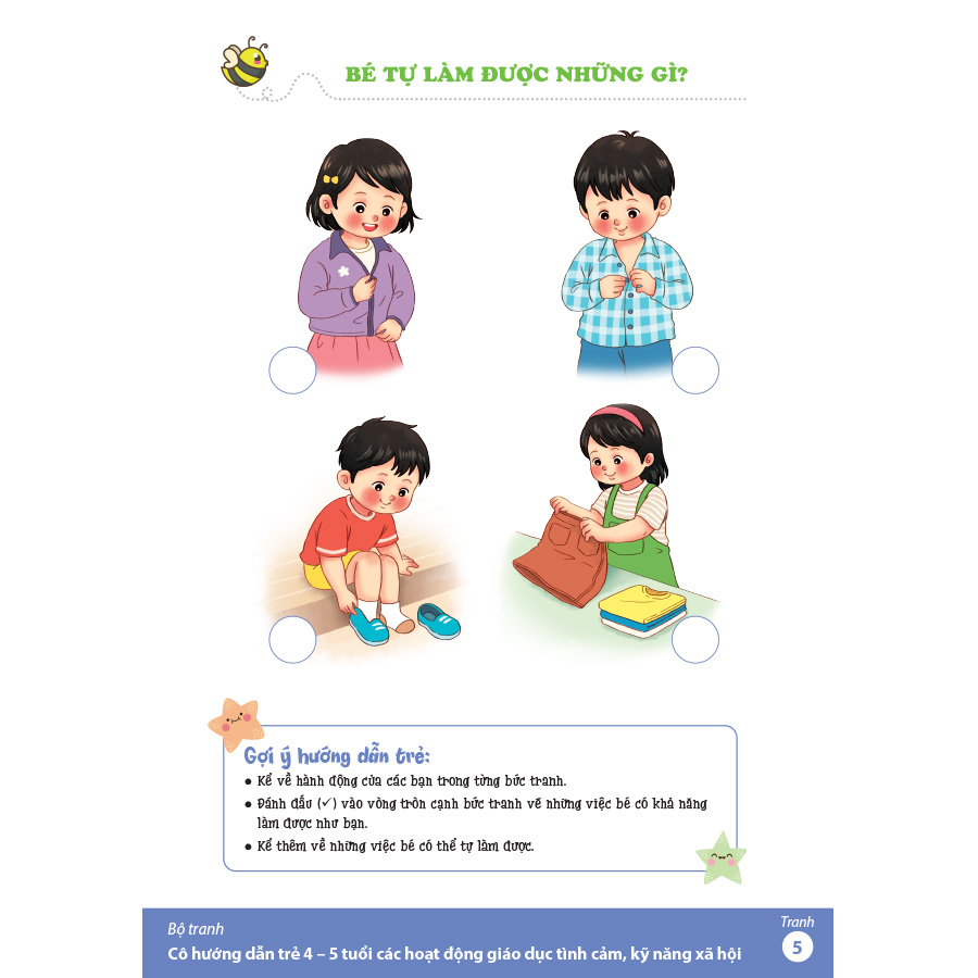 Bộ tranh cô hướng dẫn trẻ 4 – 5 tuổi các hoạt động giáo dục tình cảm