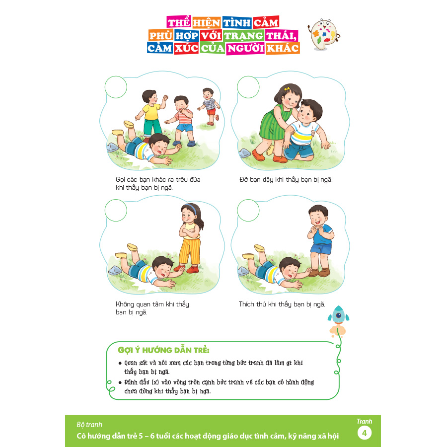 Bộ tranh cô hướng dẫn trẻ 5 – 6 tuổi các hoạt động giáo dục tình cảm