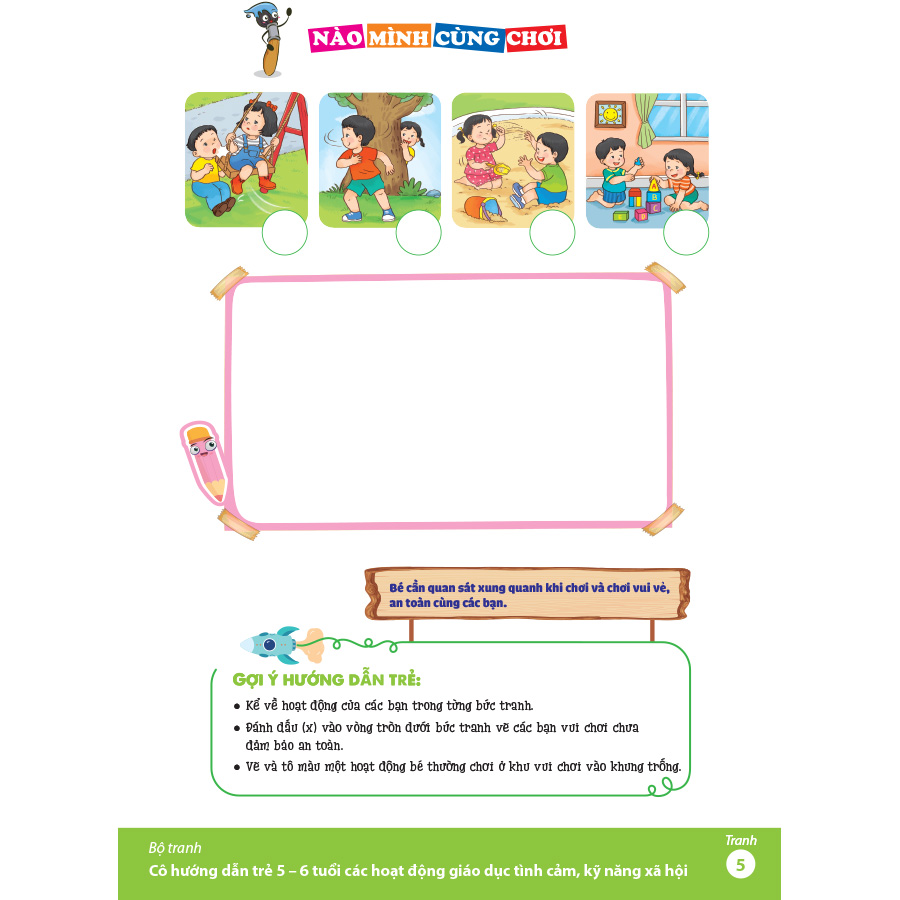 Bộ tranh cô hướng dẫn trẻ 5 – 6 tuổi các hoạt động giáo dục tình cảm