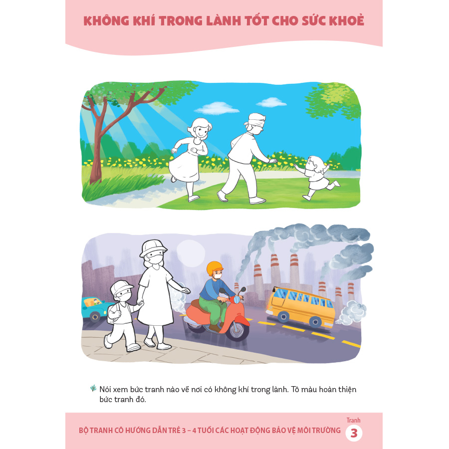 Bộ tranh cô hướng dẫn trẻ 3 - 4 tuổi các hoạt động bảo vệ môi trường