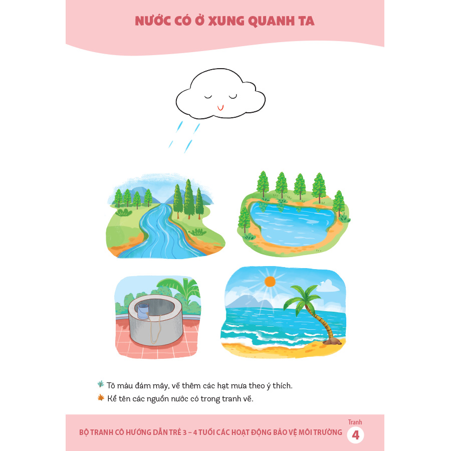 Bộ tranh cô hướng dẫn trẻ 3 - 4 tuổi các hoạt động bảo vệ môi trường