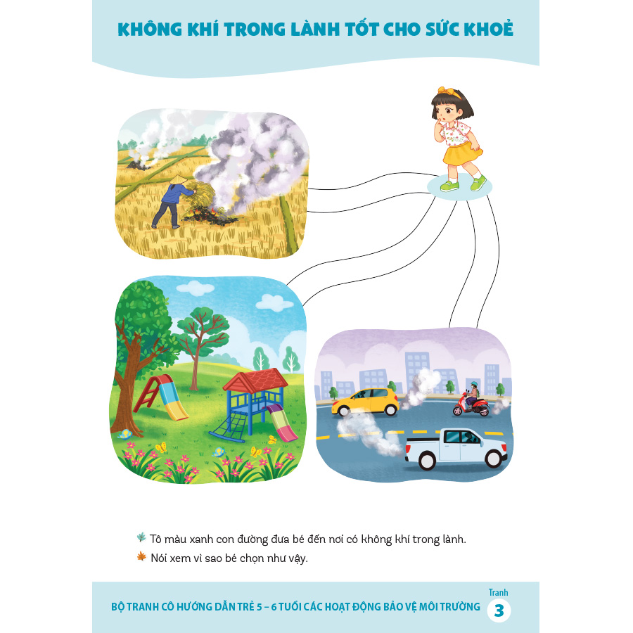 Bộ tranh cô hướng dẫn trẻ 5 - 6 tuổi các hoạt động bảo vệ môi trường