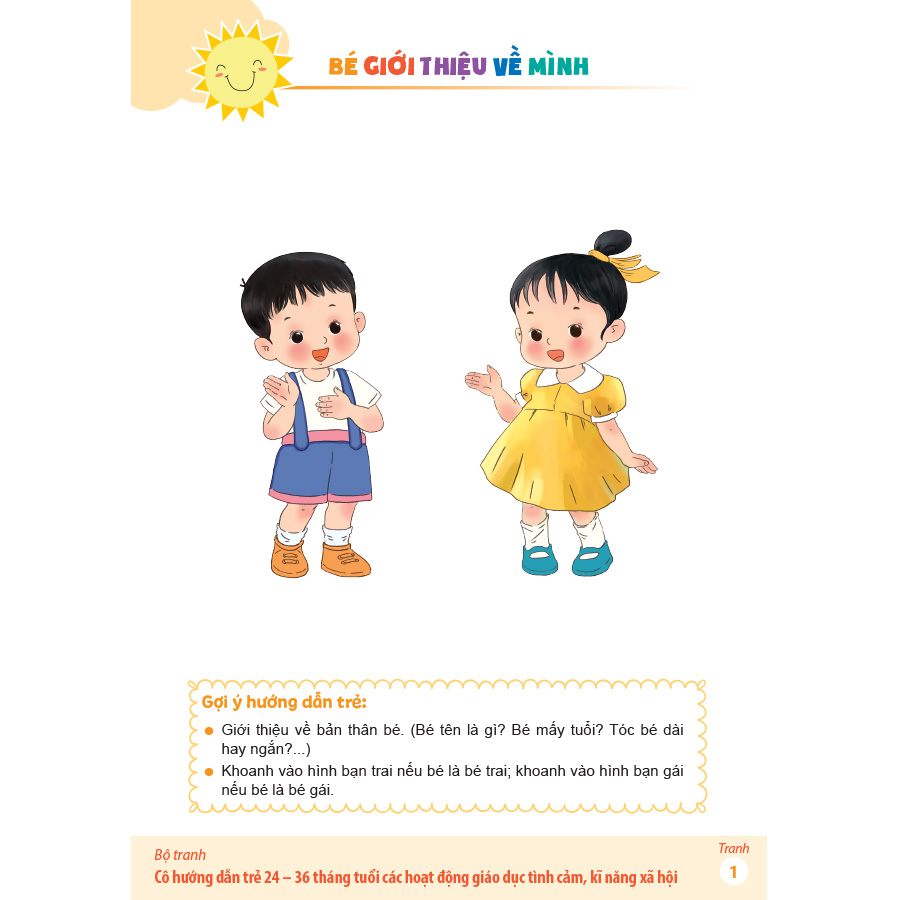 Bộ tranh cô hướng dẫn trẻ 24 – 36 tháng tuổi các hoạt động GD tình cảm, kĩ năng xã hội