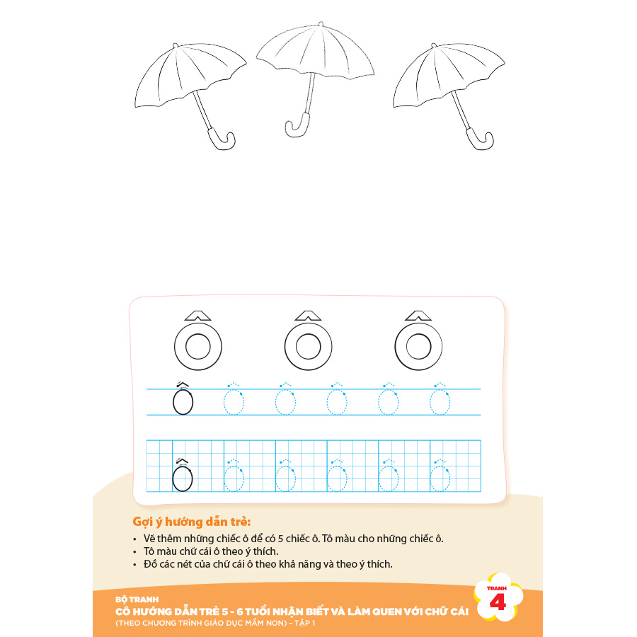 Bộ tranh cô hướng dẫn trẻ 5 – 6 tuổi nhận biết và làm quen với chữ cái (Theo Chương trình Giáo dục mầm non) – Tập 1