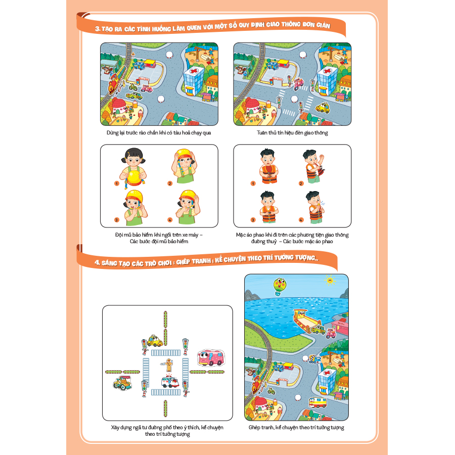 Bộ đồ dùng giúp trẻ mẫu giáo chơi và làm quen với phương tiện, quy định giao thông