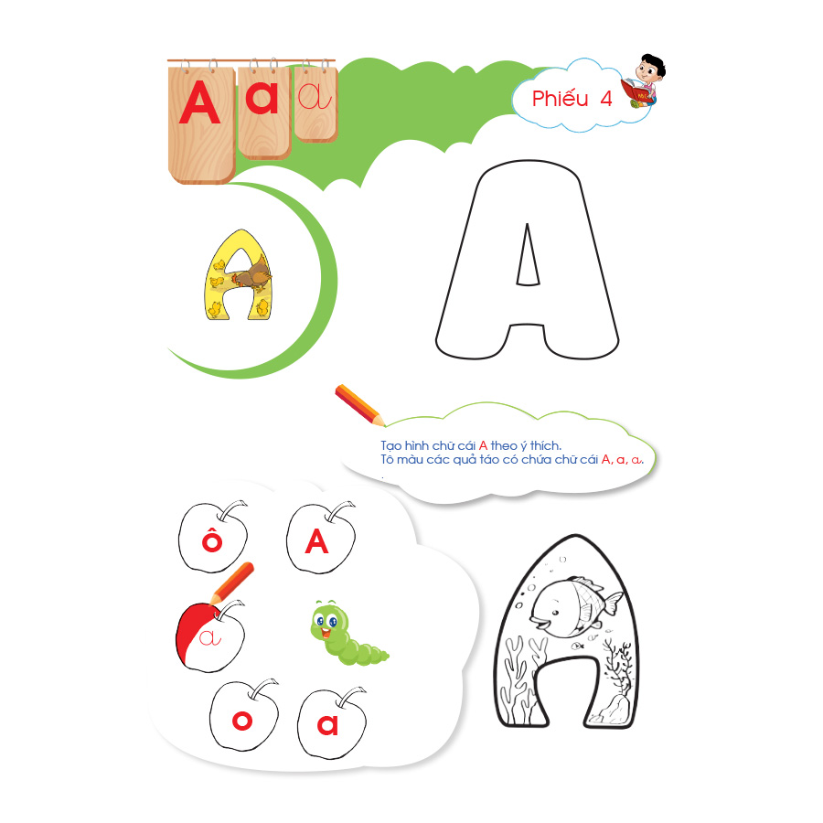 Bộ phiếu hướng dẫn trẻ thực hành các hoạt động chơi và tạo hình với chữ cái (Dành cho trẻ mẫu giáo)