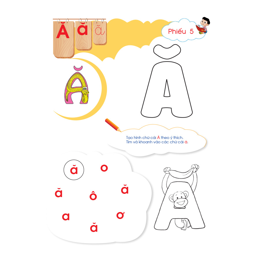 Bộ phiếu hướng dẫn trẻ thực hành các hoạt động chơi và tạo hình với chữ cái (Dành cho trẻ mẫu giáo)
