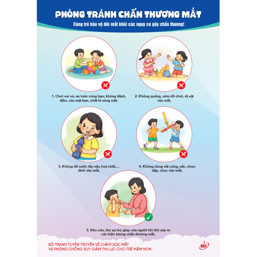 Bộ tranh tuyên truyền về chăm sóc mắt và phòng chống suy giảm thị lực cho trẻ mầm non
