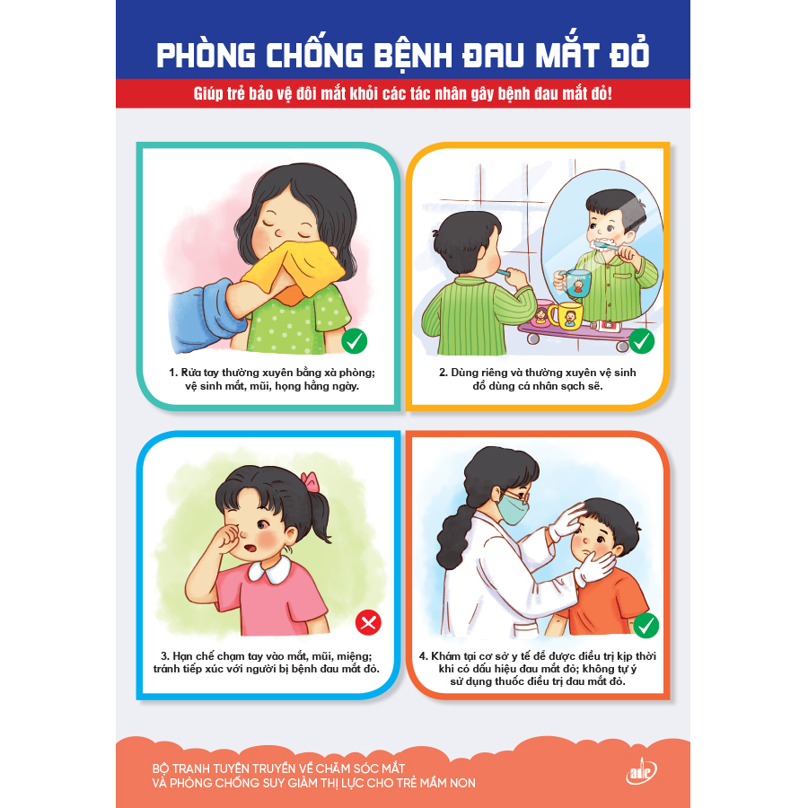 Bộ tranh tuyên truyền về chăm sóc mắt và phòng chống suy giảm thị lực cho trẻ mầm non