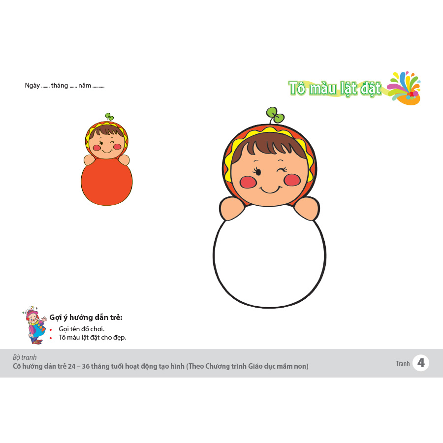 Bộ tranh cô hướng dẫn trẻ 24 - 36 tháng tuổi hoạt động tạo hình (Theo chương trình giáo dục mầm non)