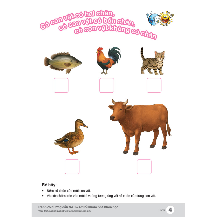 Tranh cô hướng dẫn trẻ 3 - 4 tuổi khám phá khoa học (Theo định hướng Chương trình Giáo dục mầm non mới)