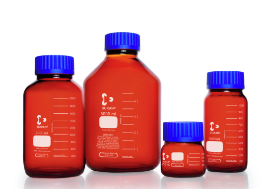 Chai Trung Tính Nâu Miệng Rộng Có Mã Vết - GLS 80 - DURAN®