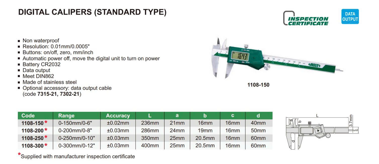 Thước cặp điện tử Insize 1108-200
