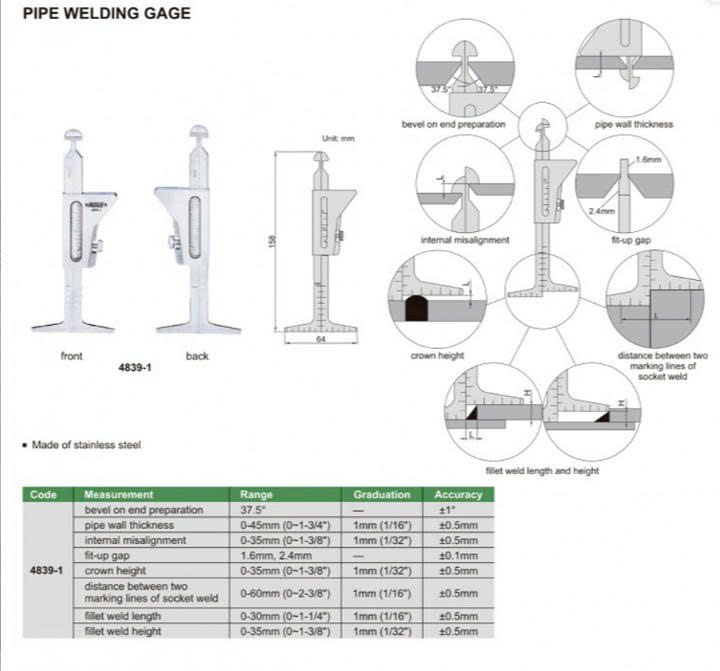 Thước đo mối hàn INSIZE 4839-1