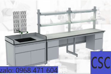 BÀN THÍ NGHỆM ĐƠN CÓ BỒN RỬA ( BÀN ÁP TƯỜNG)