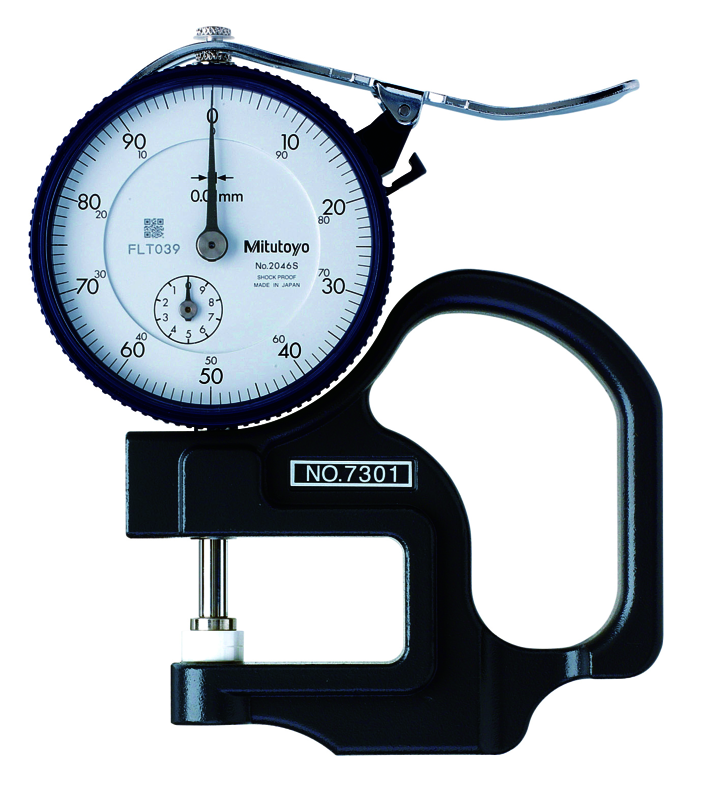 Đồng hồ đo độ dày cơ khí, 0-10mm, 0,01mm, 7301