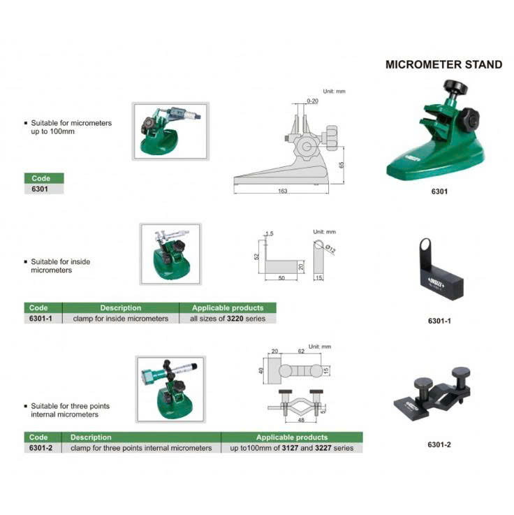 Đế kẹp panme INSIZE 6301