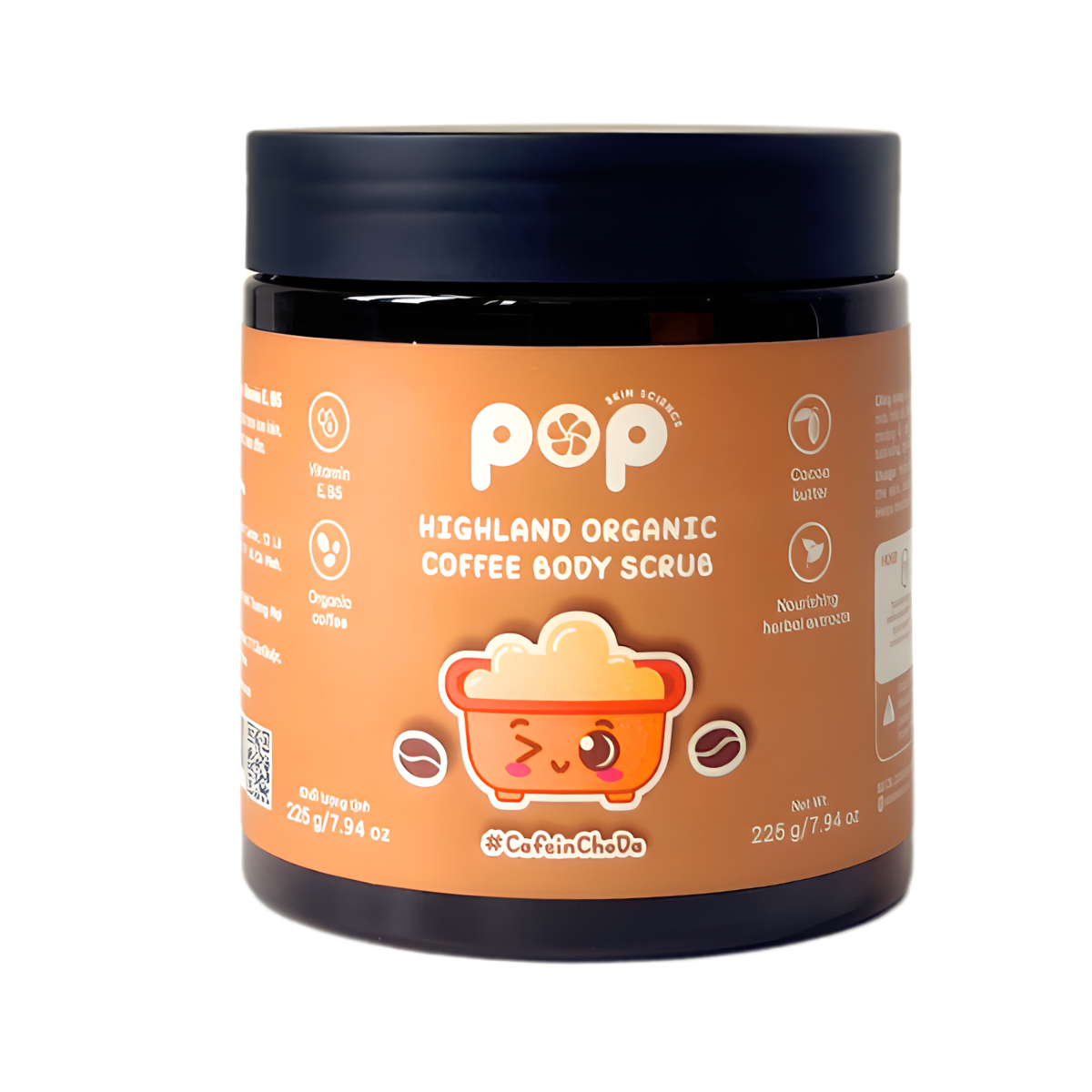 Scrub Cà Phê Hữu Cơ POP – Tẩy Tế Bào Chết Làm Mịn Da Từ Thiên Nhiên – 225g