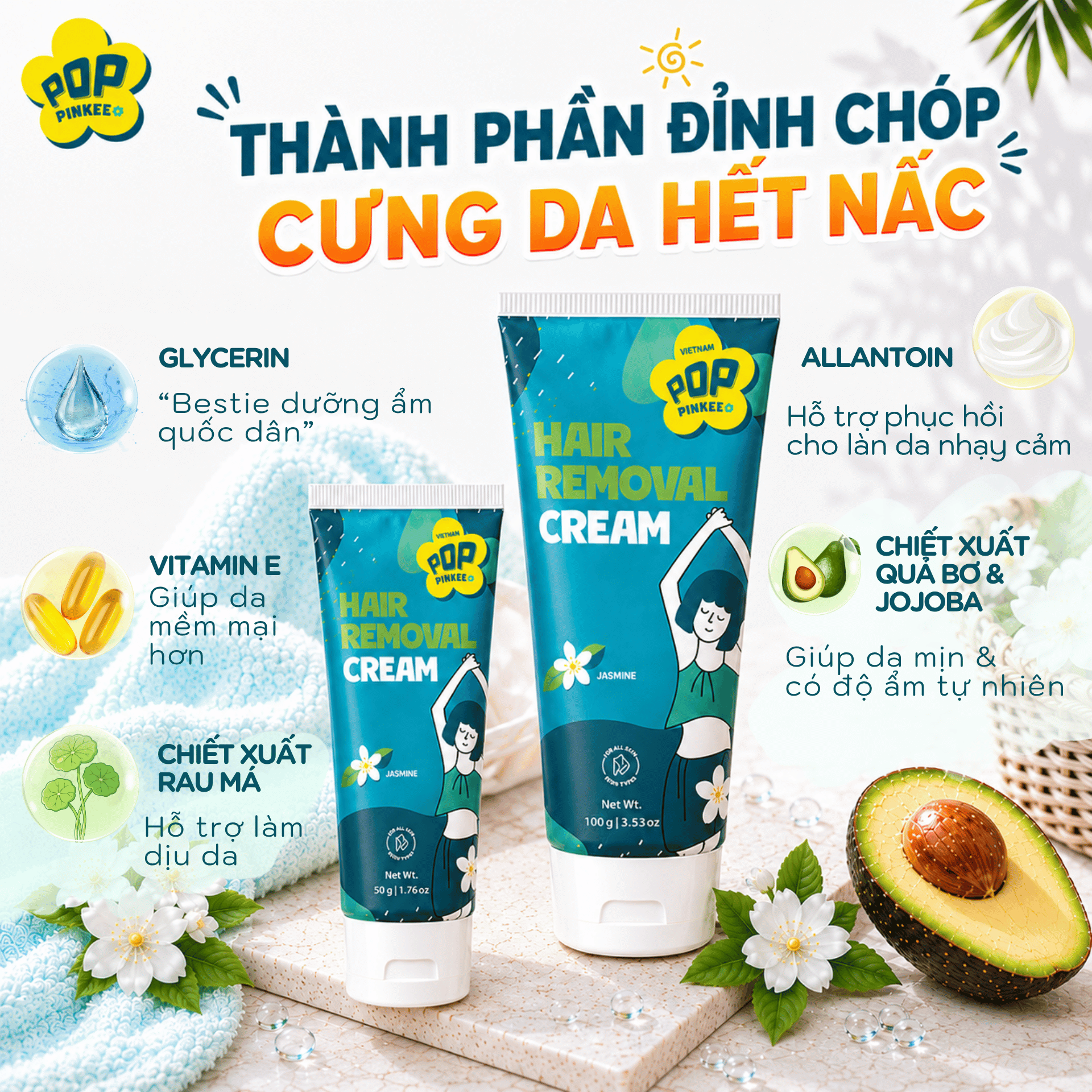 Combo Kem Tẩy Lông Và Serum Ức Chế Mọc Lông - Tuýp 100g