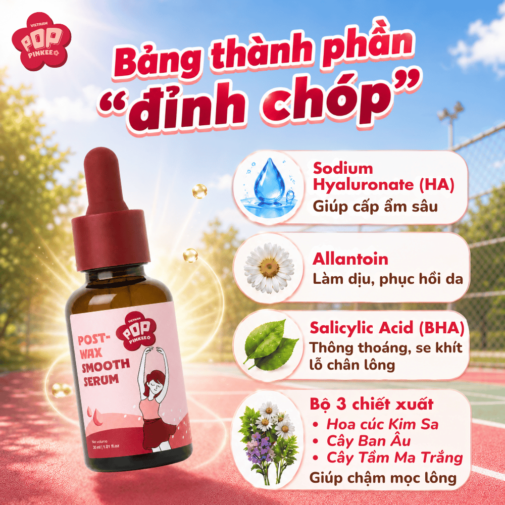 Tinh Chất Dưỡng Mịn Và Hỗ Trợ Chậm Mọc Lông POP Pinkee – Cho Da Êm Dịu Sau Tẩy Lông - 30ml