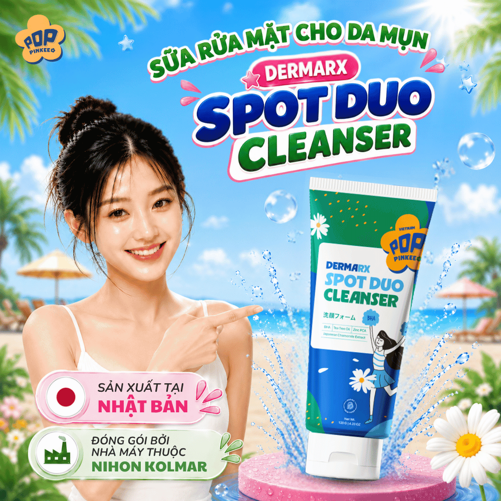 Sữa Rửa Mặt Chăm Sóc Da Mụn Pop Pinkee - Sạch Sâu, Dịu Nhẹ, Sáng Mịn Làn Da - 120g