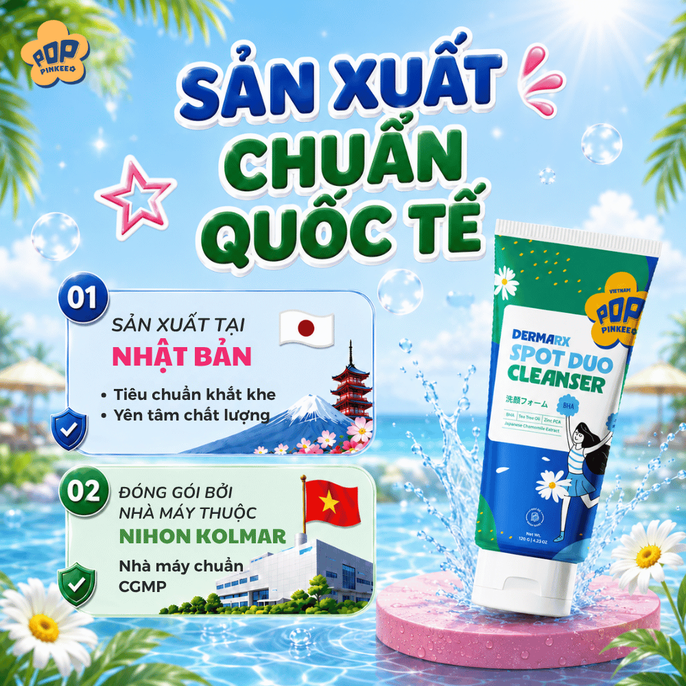 Sữa Rửa Mặt Chăm Sóc Da Mụn Pop Pinkee - Sạch Sâu, Dịu Nhẹ, Sáng Mịn Làn Da - 120g