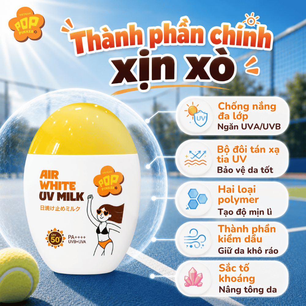 Sữa Chống Nắng Air White UV Milk Pop Pinkee - 55ml