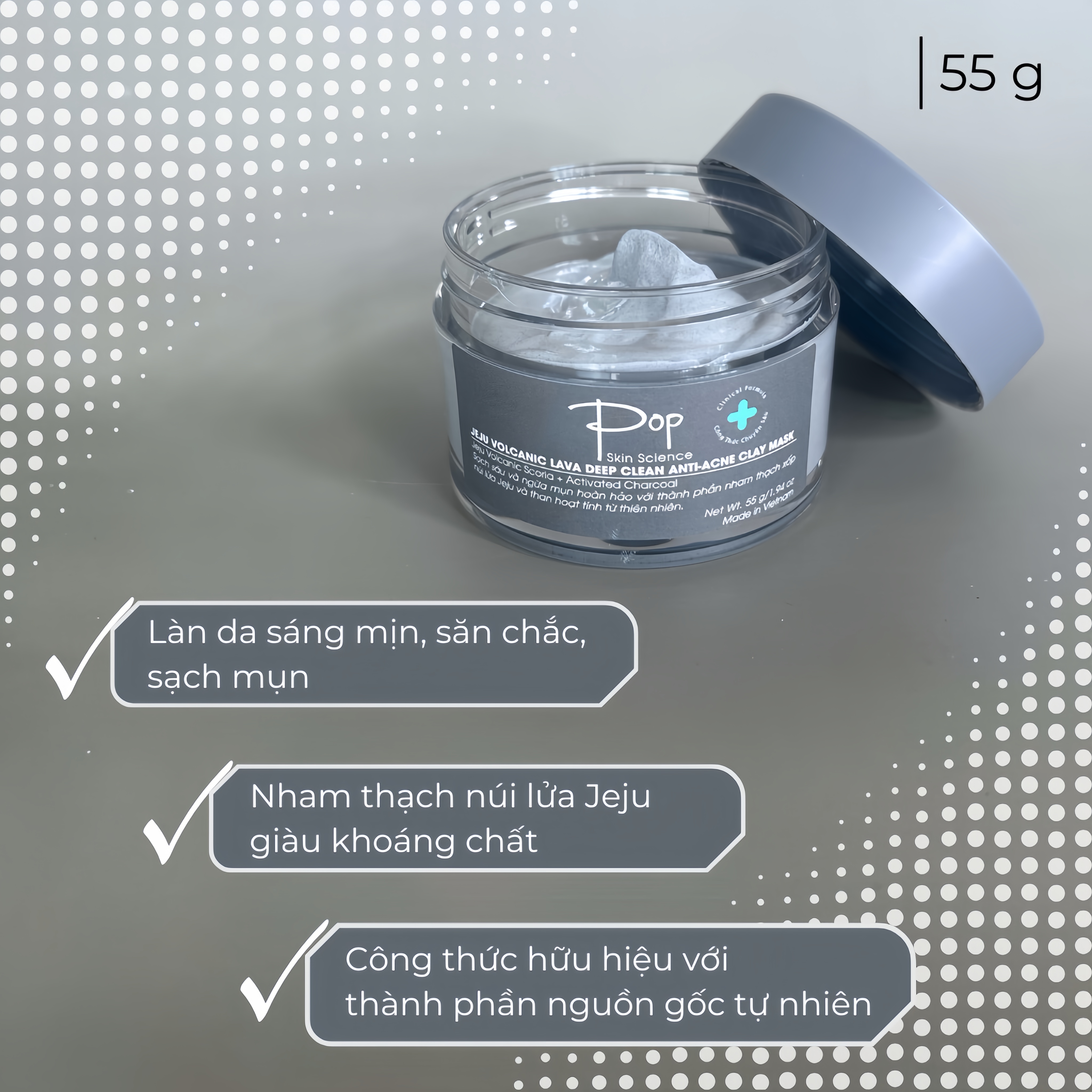 Mặt Nạ Đất Sét Tro Núi Lửa JeJu Ngừa Mụn Sạch Sâu