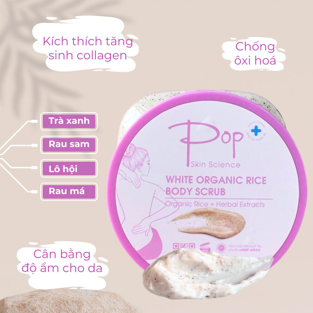 Tẩy Tế Bào Da Chết Gạo Hữu Cơ Sạch Sâu Sáng Mịn