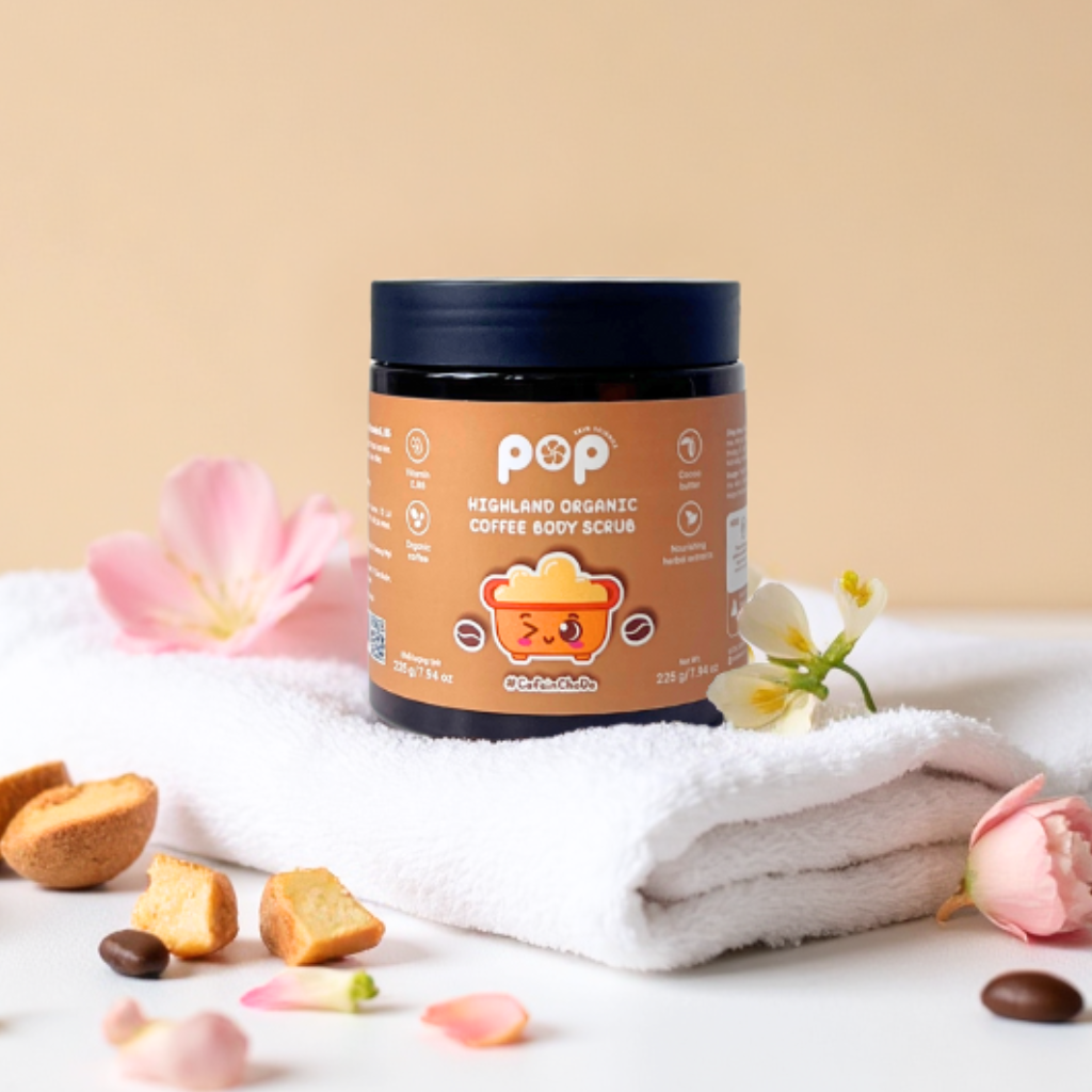 Scrub Cà Phê Hữu Cơ POP – Tẩy Tế Bào Chết Làm Mịn Da Từ Thiên Nhiên – 225g